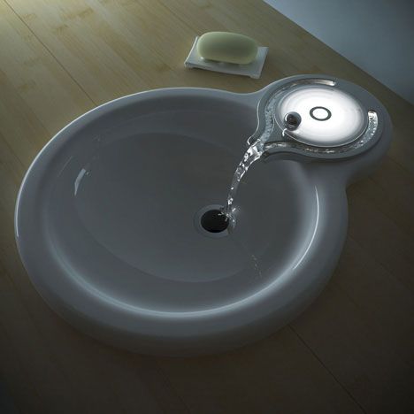 Unusual bathroom faucet with ball ripples