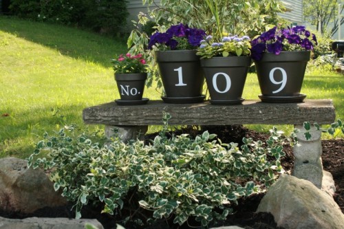 Ingenious DIY House Numbers of Flower Pots
