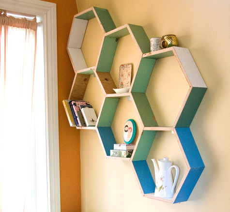 Cheerful DIY Honeycomb Storage Shelves
