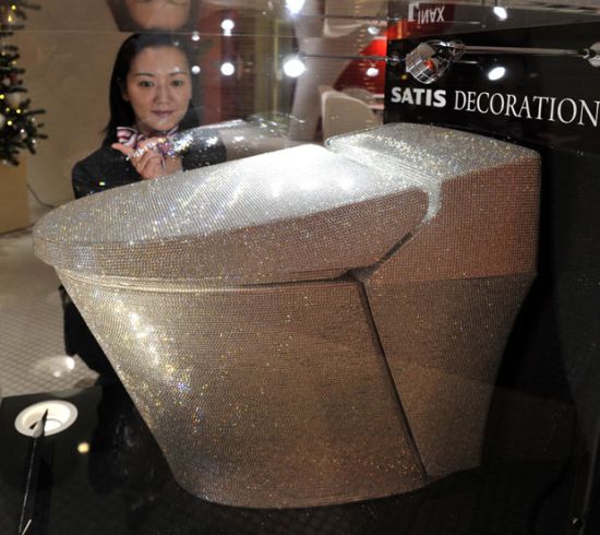 Ginza tanaka designed swarovski crystal toilet