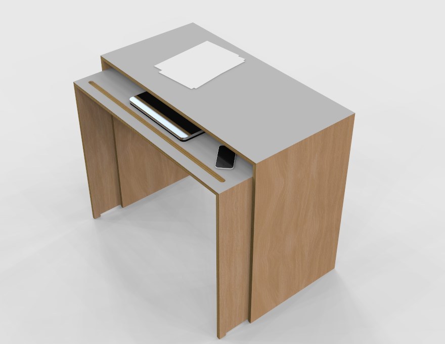 Rectangular multi layer desk small