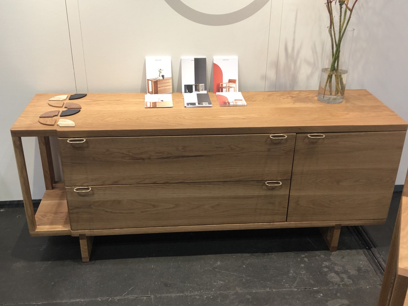 Wood sideboard with legs