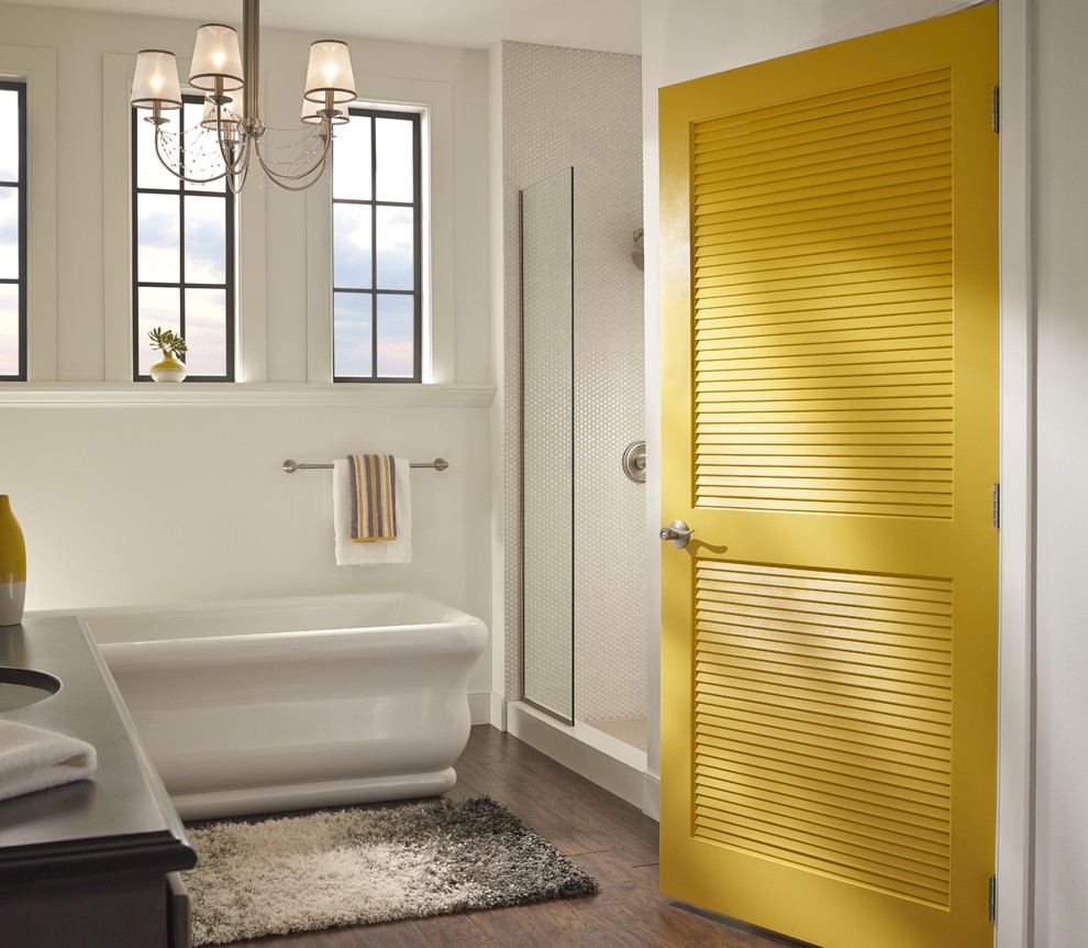 Bright Colored Louvered Closet Door