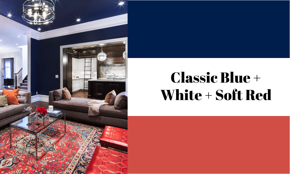 Classic Blue + White + Soft Red