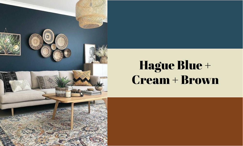 Hague Blue + Cream + Brown